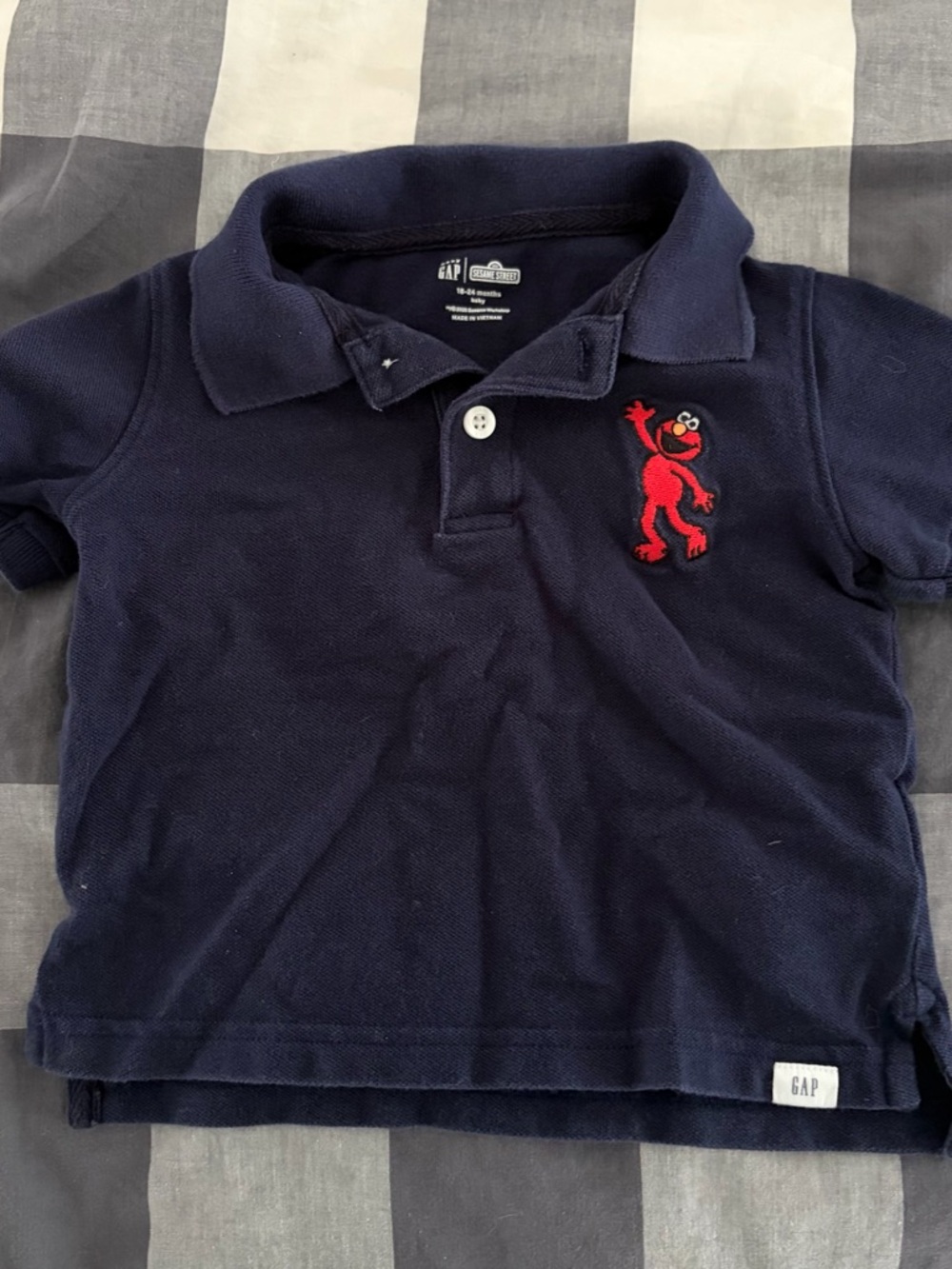 GAP Navy Polo with Red Elmo Patch